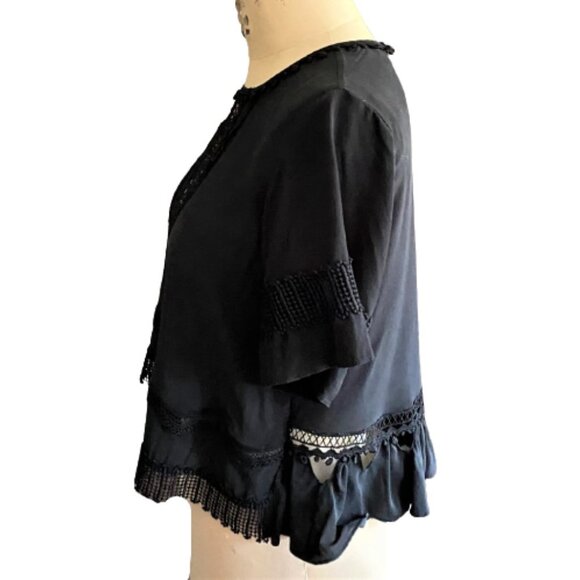 Jonathan Simkhai cut out lace short sleeve top - Picture 4 of 11